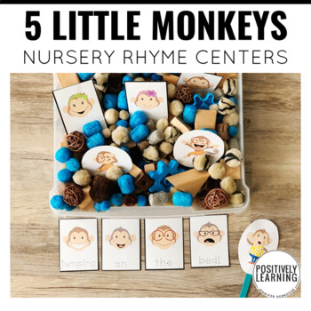 Preview of Five Little Monkeys Jumping on the Bed Literacy Centers