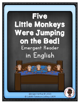 Preview of Five Little Monkeys Emergent Reader in English