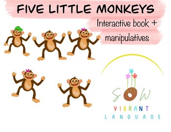 Preview of Five Little Monkeys Interactive Book and Manipulatives