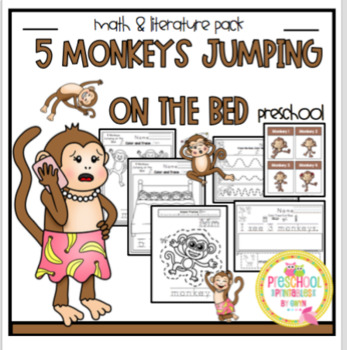 Preview of 5 Monkeys Jumping on the Bed Math and Literature