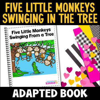 Preview of Circle Time Adapted Book for Special Education Five Little Monkeys Activity