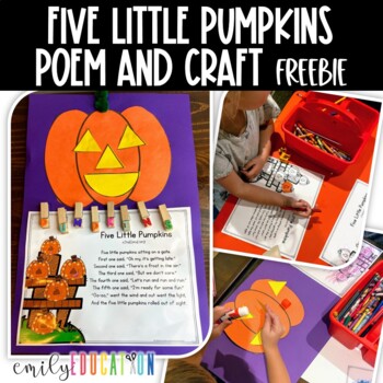 Preview of Five Little Pumpkin Poem and Craft Free