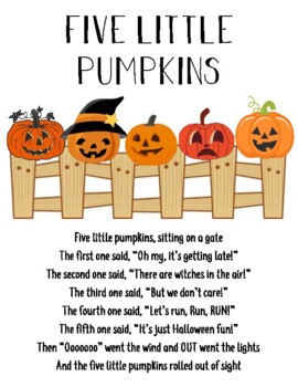 Preview of Five Little Pumpkins