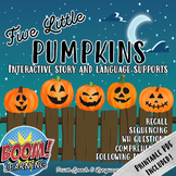 Five Little Pumpkins, BOOM Cards Speech Therapy, Halloween