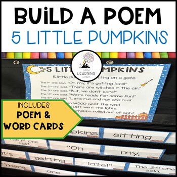 Preview of Five Little Pumpkins Build a Poem Pocket Chart Center