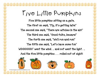 Five Little Pumpkins Color By Amazinglessons4friends 
