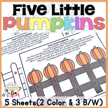Five Little Pumpkins Cut & Paste Activity by PreK Learning Circle