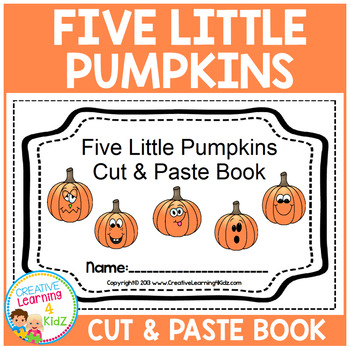 Preview of Five Little Pumpkins Cut & Paste Book