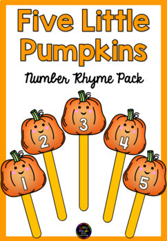 Preview of Five Little Pumpkins Number Rhyme & Puppets