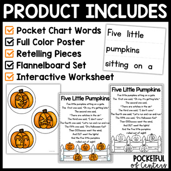 Five Little Pumpkins Pocket Chart {FREE} by Pocketful of Centers