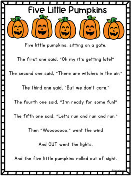 Five Little Pumpkins Shared Reading Poem by The Teacher's Pet | TpT