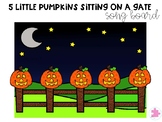 "5 Little Pumpkins sitting on a Gate" Children story felt/ flannel board set 