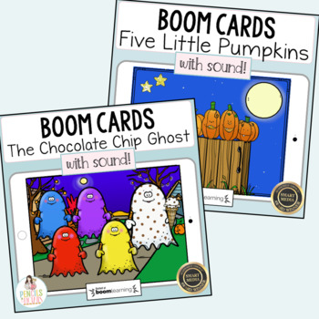 Preview of Five Little Pumpkins and Chocolate Chip Ghost Digital Boom™ Cards Bundle