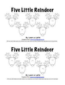 Preview of Five Little Reindeer - Christmas Emergent Reader for Students