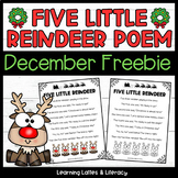 Five Little Reindeer Poem FREE Christmas Holiday December 