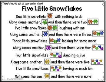Five Little Snowflakes (Pocket Chart Poem with Student Books) by Judy  Tedards