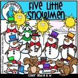 Five Little Snowmen Clip Art Set