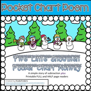Preview of Five Little Snowmen Pocket Chart Poem and Printable Reader