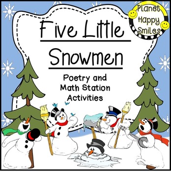 Preview of Winter Activity ~ Five Little Snowmen: Poetry and Math Activities