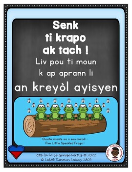 Preview of Five Little Speckled Frogs Emergent Reader in Haitian Creole