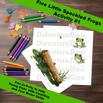 Preview of Five Little Speckled Frogs Preschool and Kindergarten Activity Sheet