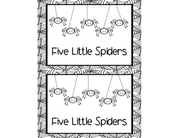 Preview of Five Little Spiders Mini-Book