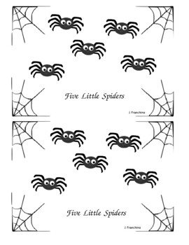 Preview of Five Little Spiders Poem Booklet