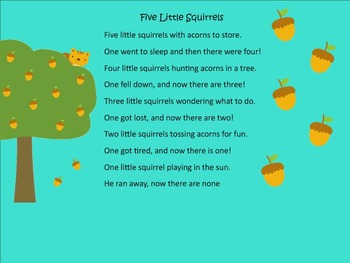 Five Little Squirrels Shared Reading Kindergarten (Smartboard) | TpT
