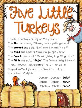 Five Little Turkeys Re Telling Craftivity and Poem for Thanksgiving