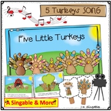 Five Little Turkeys Song for PreK and Kindergarten