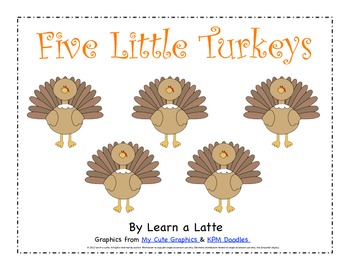 Preview of Five Little Turkeys - A Thanksgiving Little Reader (color version)