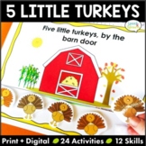 Five Little Turkeys Story Thanksgiving Preschool Speech Th