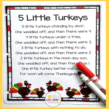 Five Little Turkeys - Thanksgiving Poem by Little Learning Corner