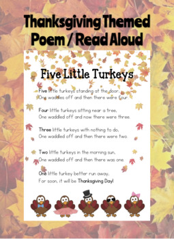 Five Little Turkeys Thanksgiving Poem & Shared Reading by Probably Primary
