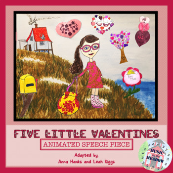 Preview of Five Little Valentines Animated Speech Piece