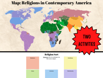Preview of Five Major World Religions Sorting Activities: Google Slides