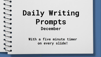 Preview of Five Minute Writing Prompts: December