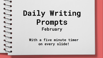 Preview of Five Minute Writing Prompts: February