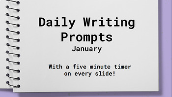 Preview of Five Minute Writing Prompts: January