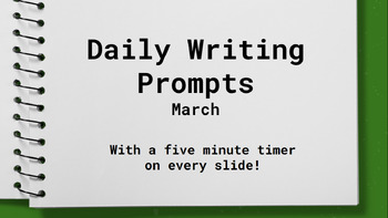 Preview of Five Minute Writing Prompts: March