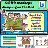 Five Monkeys Jumping On Bed BOOM Cards with AUDIO