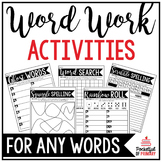 Word Work Activities