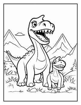 Preview of 100 DINOSAUR Coloring Pages- DINOSAUR Printable