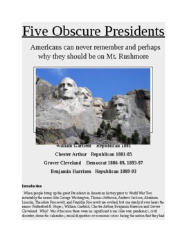 Preview of Five Obscure Presidents Americans can never remember and why they should