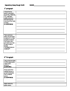 Preview of Five Paragraph Argumentative & Expository Essay Rough Draft Template
