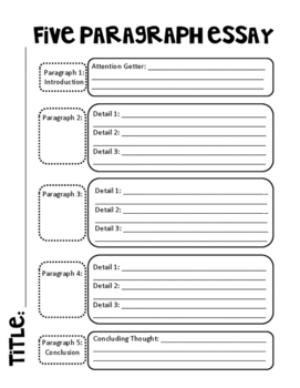 Preview of Five Paragraph Essay Graphic Organizer