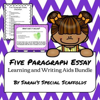 Preview of Five Paragraph Essay- Learning and Writing Aids Bundle