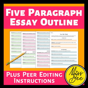 Preview of Five-Paragraph Essay Outline and Peer Editing Activity