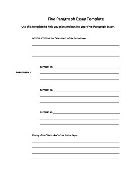 Preview of Five Paragraph Essay Template