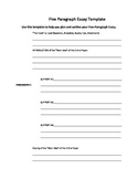 Five Paragraph Essay Template with "THE HOOK" or LEAD